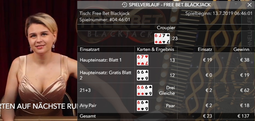 Free Bet Blackjack