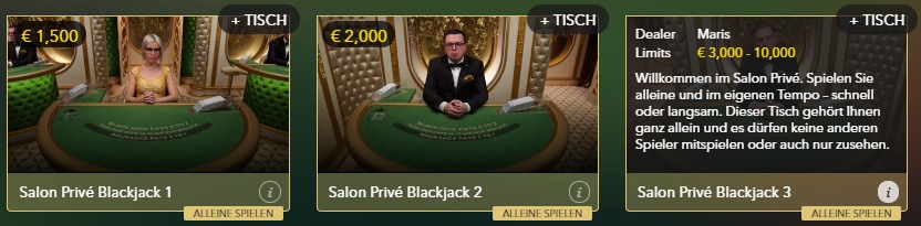 High Roller Live-Tische - ohne Guthaben XXX geht nixxx