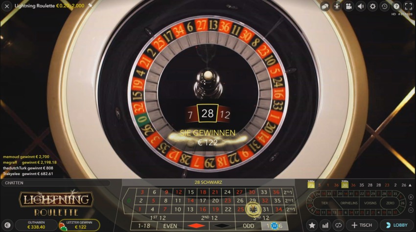 Lightning Roulette getestet - Live Roulette mit bis zu 500x Auszahlung