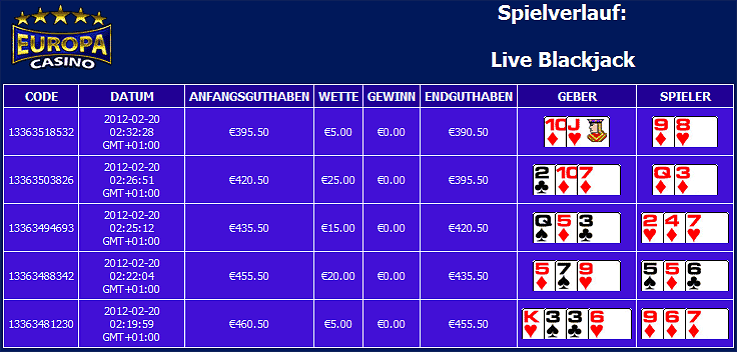 Europa Casino Live Test