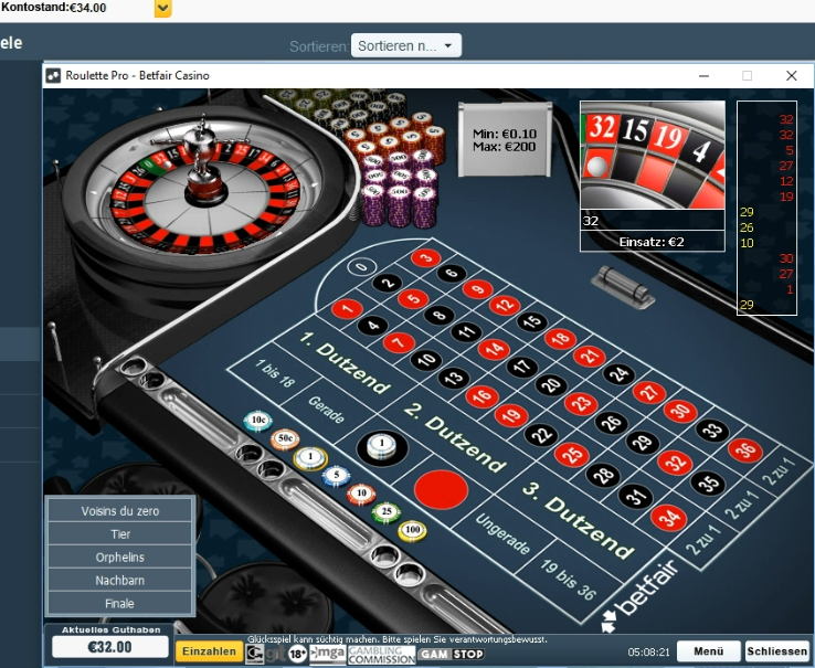 Casino-Sperre wegen Martingale-Spiel?